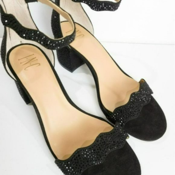 INC International Concepts Hadwin Scallop Block Heel Sandals-9 - Picture 6 of 7